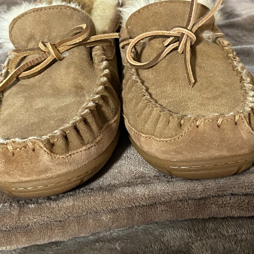 Lk New LL Bean Sheepskin Suede Slippers-Womens sz 9M - Picture 8 of 12